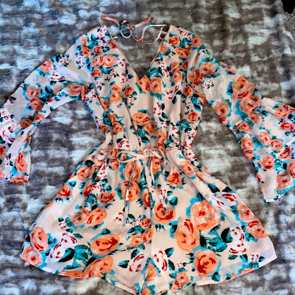 Floral Shorts Romper